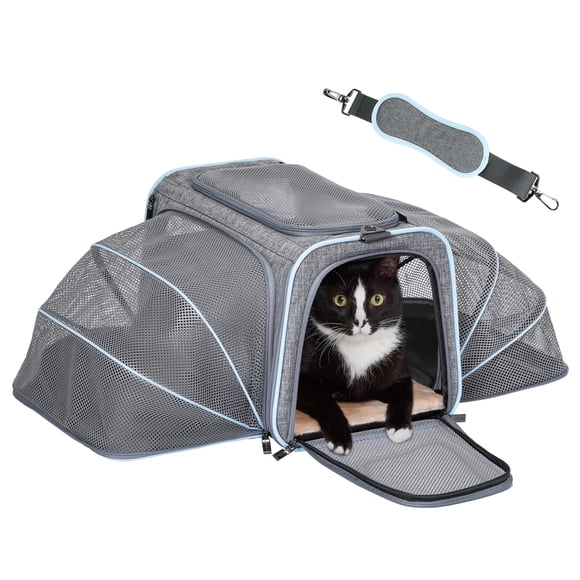Petsfit Expandable Cat Carrier Dog Carrier,Airline Approved Soft-Sided Portable Pet Travel Washable Carrier for Kittens,Puppies,Removable Soft Plush