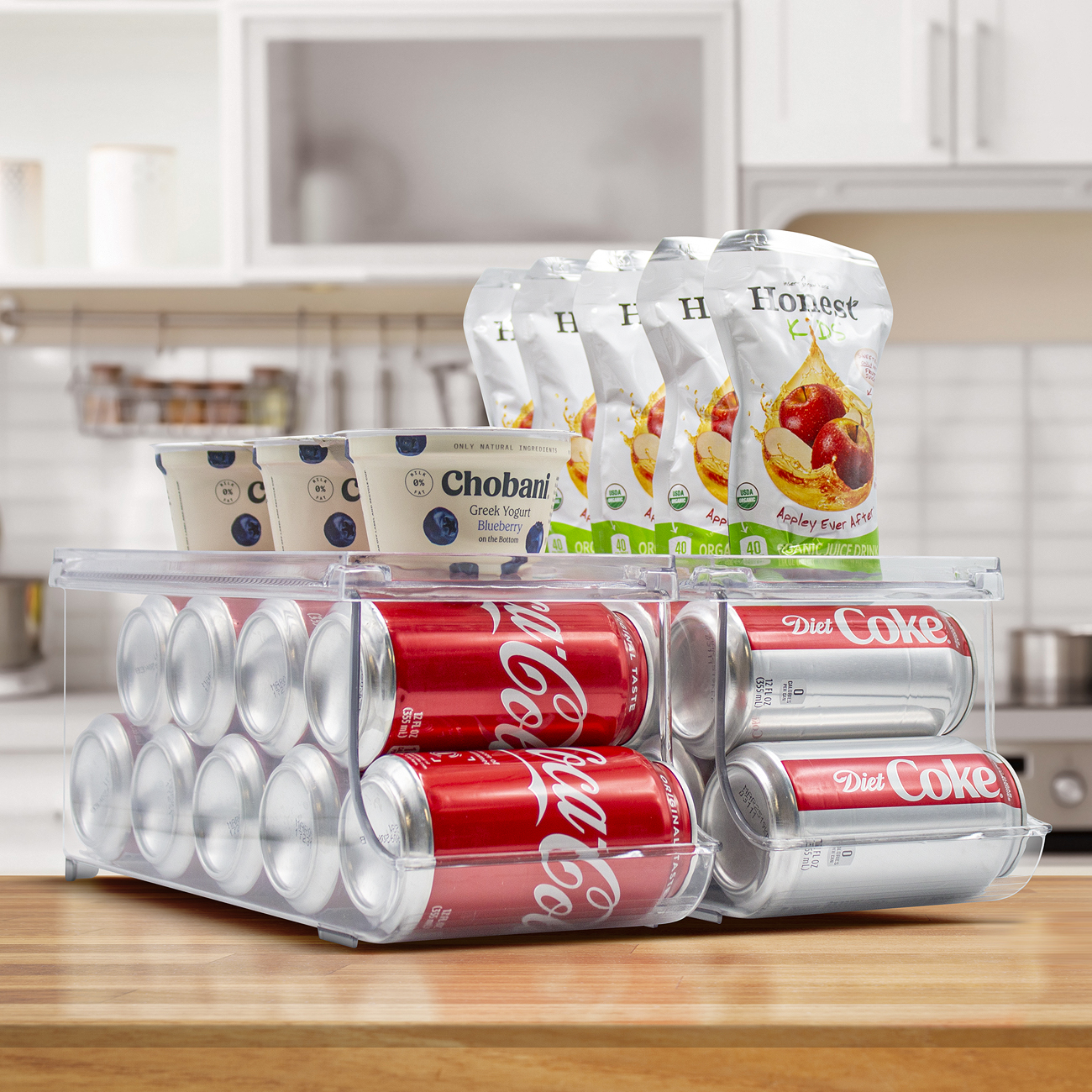 Sorbus Clear Soda Can Organizer with Lid for Refrigerator and Pantry – 9 Cans Capacity, BPA-Free - 2-Pack - image 4 of 6