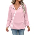 thumbnail image 3 of Sentmoon Light Weight Jacket Windproof Hooded Neck Lightweight Jacket Lined Long Sleeve with Zipper Rain Coat with Pockets for Cycling Running Commuting, 3 of 9