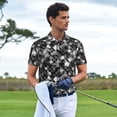 thumbnail image 6 of Balery Seamless Pattern With Skulls Printed Men’s Short Sleeve Polo Shirt, Midweight Men's Shirt,Golf Polo shirts -X-Large, 6 of 9