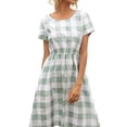 thumbnail image 1 of Qarigey Vestido de rejilla Elenxs Ropa de verano de mujer de manga corta Prendas para la parte del cuerpo Azul claro L, 1 of 1