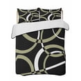 thumbnail image 2 of Black Geometric Twin Size Down Alternative Comforter, Lightweight Comforter Quilt Bedding Set with Pillow Shams Modern Sage Green White Striped Art All Seasons Bed Comforter Duvet Insert 68"x86", 2 of 7