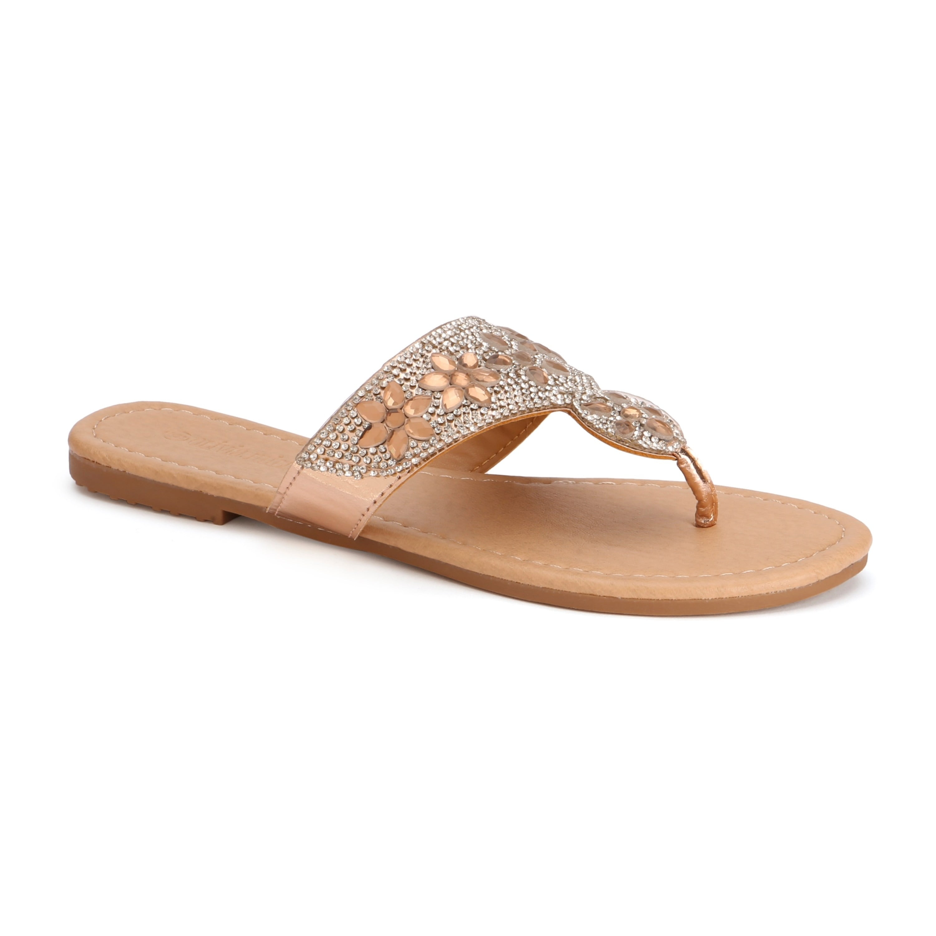 olivia miller rhinestone flip flops