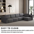 thumbnail image 6 of Modular Sectional Sofa Sleeper with Chaise Ottoman, Convertible U-Shaped Sofa Set, Space-Saving Comfortable Compressed Sponge Design, Dark Grey 5-Piece Arrangement for Living Room Flexibility, 6 of 9
