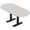 Fog Gray w/Matte Black Base no Electric, variant on 6 Person Racetrack Conference Table Metal T Bases Power And Data Unit