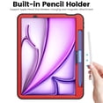 thumbnail image 5 of Dteck Luxury Business Case for iPad Air 11 inch 2025/2024 (M3/M2),Mangetic Leathe Card Slots Smart Case Built-in Pencil Holder Shockproof TPU 7 Viewing Angles Stand Folio Cover,Red, 5 of 10