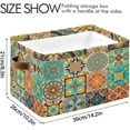 thumbnail image 4 of Coolnut Mandala Storage Basket with Handles Collapsible Storage Bins Canvas Fabric Storage Organizer for Shelves Closet Bedroom Living Room 1Pack Decor Gifts, 4 of 7