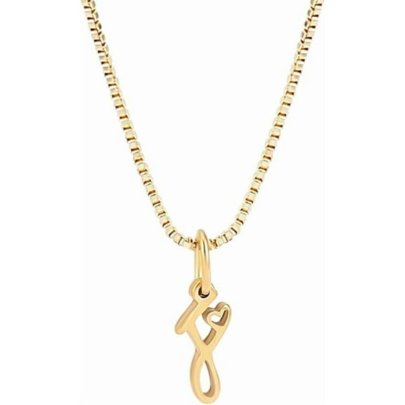 Dainty Golden Initial Necklace Handwriting Style Letter A-Z Necklace 18"with Initial Box Chain Necklace Cute Personalized Monogram Name Necklace for Women Trendy Gold DIY