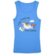 Unicorn Too Magical for Words Youth Girls Tank Top Carolina Blue YLG