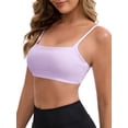thumbnail image 4 of INSPIRE CHIC Mother's Day Women's Sports Bras Square Neck Wirefree Padded Push-Up Athletic Spaghetti Straps Seamless Bra S Light Purple, 4 of 4