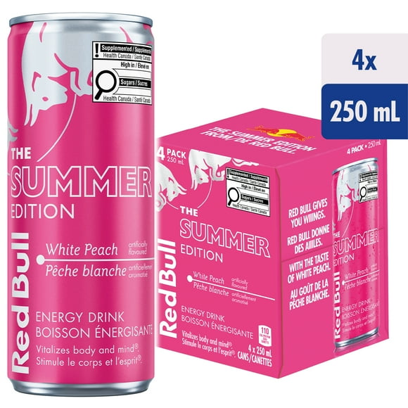 Red Bull Summer Edition pêche blanche 4x250ML Red Bull Summer Edition pêche blanche 4x250ML