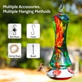 thumbnail image 5 of Birdkiss Hand-Blown Glass Hummingbird Feeder 16 oz for Garden Backyard Patio Decor with Ant Moat, Leak Proof & Rustproof, 5 Feeding Ports & 5 Perches, 5 of 8
