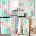 thumbnail image 6 of Ombre Teal Pink Fabric Shower Curtain Abstract Washable Shower Curtains for Bathroom, Waterproof Bath Curtain with Hooks Home Decor 72x84in, 6 of 8