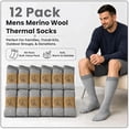 thumbnail image 2 of Yacht & Smith Wholesale Bulk Merino Wool Thermal Hiking Boot Socks, Mens Womans Kids (Womens/Black, 60), 2 of 7