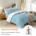 thumbnail image 7 of Soild Color Bedding Duvet Cover Set Twin Size 4 Pieces Sapphire Blue Soft Twill Plush Quilt Cover, Include 1 Duvet Cover 1 Flat Sheet And 2 Pillow, 7 of 7