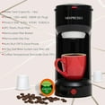 thumbnail image 5 of 2-In-1 Coffee Maker &ndash; Single Serve & Ground Coffee Brewer, Compact Personal Coffee Machine for Pods & Loose Grounds, Quick Brew 14 Oz Portable Small Coffee Maker, Black, 5 of 11