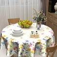 thumbnail image 6 of Watercolor Flowers Spring Tablecloth Purple Blue leaf Round Tablecloth 60 Inch Wild Floral Spring Table Cloth for Farmhouse Kitchen Decor Polyester Fabric Summer Table Cover for Party Outdoor Camping, 6 of 6