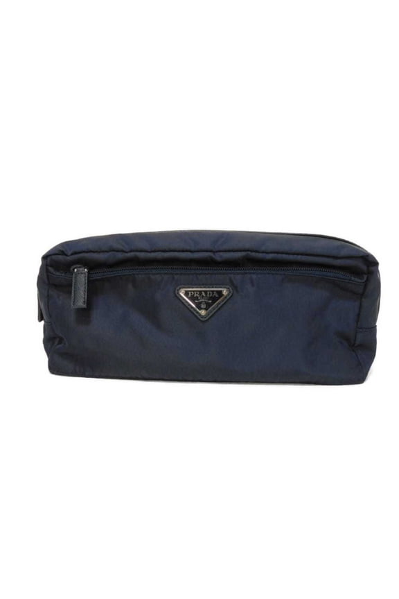 Pre-Owned Prada Tessuto Pouch Clutch Bag, Triangle Nylon, Blue, 2NA030, Men's/Women's... (Good)