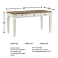 thumbnail image 7 of Signature Design by Ashley Realyn 60" Farmhouse Lift Top Desk with USB Charging - White and Brown Two-Tone Finish, 7 of 7