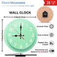 thumbnail image 3 of Mint Green Wall Clock Home Decor Modern Design 10-Inch Silent Wooden Wall Clock, Battery Operated (AA Batteries Not Included), Artistic Home Decor, 3 of 7