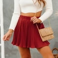 thumbnail image 2 of Women's Pleated Skater Skirts High Waisted Flared a Line Swing Mini Skirt Casual Summer Vacation Short Skirts, 2 of 4
