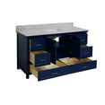 thumbnail image 4 of Paige 60" Single Bathroom Vanity with Royal Blue Cabinet and Carrara Marble Top, 4 of 6