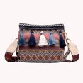 thumbnail image 5 of Bolso de hombro tipo cubo para mujer, bolso cruzado étnico con borlas de verano para chica (01), 5 of 5