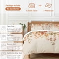 thumbnail image 6 of 3 Piece Orange Botanical Duvet Cover Set Twin Size, Microfiber Comforter/Quilt Cover with Corner Ties and 2 Pillowcases, Farmhouse Leaf Fall Thanksgiving All Season Soft Bedding with Zipper Closure, 6 of 8