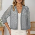 thumbnail image 2 of Women's Elegant Lace Cardigan Short Sleeve Knit Sweater Lightweight Comfortable Casual Tops For Ladies Cardigan Sweaters for Women, 2 of 2