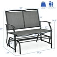 thumbnail image 2 of XiHuaZhaoChen Patio Glider Benches for Outside, Swing Glider Chair with Steel Frame,Capacity, Patio Swing Rocker, 2-Person Loveseat for Backyard, Poolside, Lawn, Balcony, Porch Glider Bench(Gray), 2 of 11