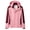 Pink, variant on Annhoo Womens Rain Jackets Long Sleeve Waterproof Windproof Warm Jackets Plus Size Color Block Outdoor Windbreaker Coats