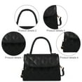 thumbnail image 3 of Purses and Handbags for Women Top Handle Satchel Tote Bag with Compartments,black，G30182, 3 of 6