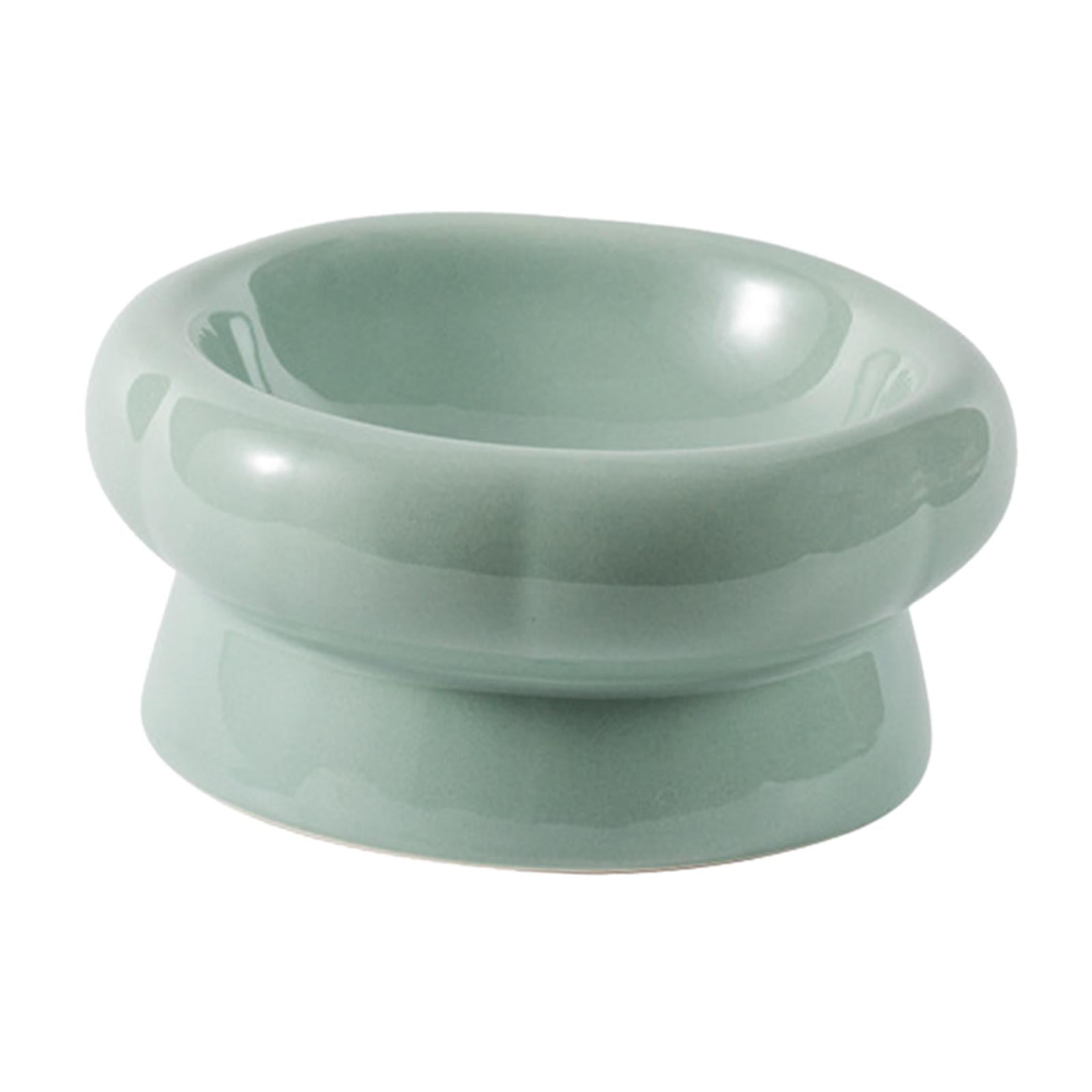 Cat Food Bowl Ceramic Cat Bowl Protect Bibs From Pets Stable Non-slip Snack Bowl 180ML