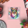 thumbnail image 4 of Hippie Miniature American Shepherd Portrait Watercolor Tie-Dye Vintage Styles Cutout Transfer Sticker MAS Dog Lover Gifts Transparent Decal Art Decor - 00014, 4 of 5