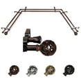 thumbnail image 1 of Matthias 13/16" Double Bay Window curtain rod Adjustable 20"-36", 38"-72" - Cocoa,(ABay-88-7D), 1 of 4