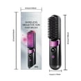 thumbnail image 3 of Hair Straightener Brush 4 Temp Adjustable Comb Quick Styling Tool Rechargeable Cordless Hair Straightener Personal Care For Travel Hotel, 3 of 9