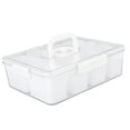 thumbnail image 1 of Divided Serving Tray, Snack Fruit Tray Portable Handle with Lid for Home, 1 of 7