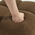 thumbnail image 3 of ONEVOG Square Boucle Pouf Ottoman, Modern Upholstered Tufted Foot Stool Coffee Table, Extra Seating for Living room Bedroom, Brown, 3 of 9