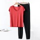 thumbnail image 1 of TaTaai Loose Fit Winter Sleepwear Women, Thick Warm Pajama Top with Pants, Solid Color Fleece Loungewear Set, Cozy Cold Weather Apparel Gift, 1 of 6