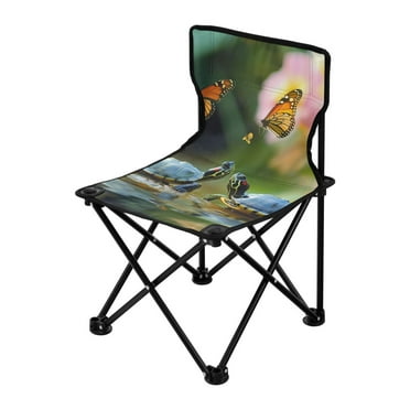 Turtles Butterfly Portable Camping Chair Small for Kids Outdoor Folding Beach Chair Fishing Chair Lawn Chair with Carry Bag