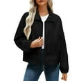 thumbnail image 2 of SwiftWear Women's Casual Zipper Jacket Quilted Lightweight Coat Short Spring Fall Outerwear​, Black, 2 of 6