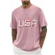 thumbnail image 2 of Tops para hombre, blusas y camisas de cuello redondo y manga corta para hombre, blusas casuales de moda con cuello redondo y estampado para hombre, blusas de poliéster para hombre., 2 of 5