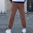 thumbnail image 7 of Havenre Mens Slim Fit Corduroy Joggers Pants Elastic High Waist Stretch Drawstring Tapered Leg Sweat Pants with Pockets Brown L, 7 of 7