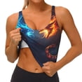 thumbnail image 3 of Gukieu Red And Blue Fire Dragon C Print Women's Sports Vest, Low-neck U-shaped Removable Pad Sports Bra for Yoga, Exercise, Dance-Medium, 3 of 8