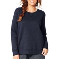 thumbnail image 4 of Just My Size Chandail en Molleton Col Rond en V ComfortSoft EcoSmart pour Femmes, 2X, Marine, 4 of 5