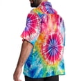 thumbnail image 3 of tie dye40 Men's Casual Poplin Printed Button Down Short Sleeve Summer Beach Shirts - Unisex, 3 of 6