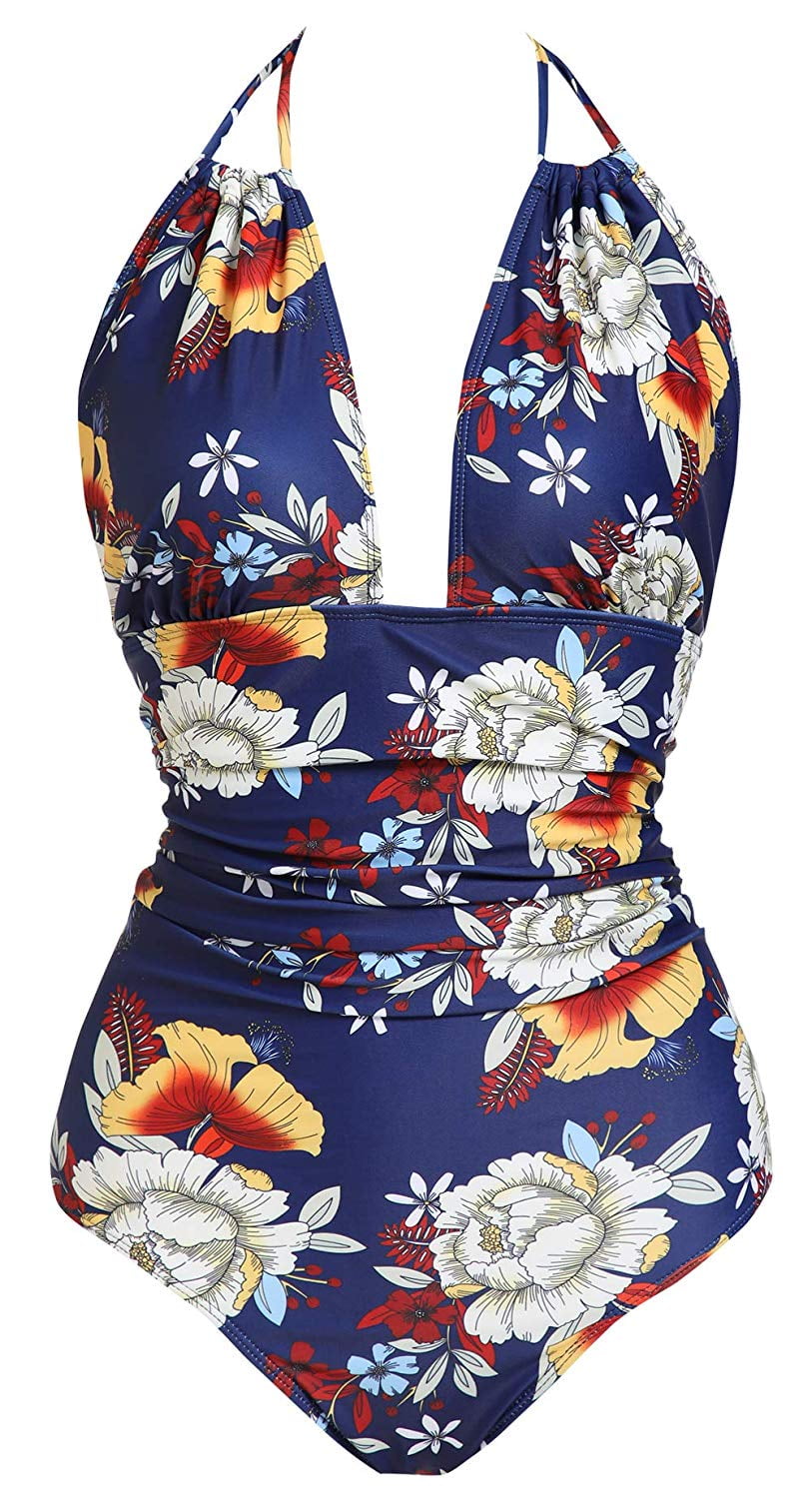 ZZpioneer Plus Size Swimsuit Womens Slimming Tummy Control Padded Swimwear Long Torso Tankini Beachwear with Short