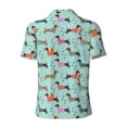 thumbnail image 3 of Vsdgher Christmas Dachshund Print Men's Short Sleeve Stretch Polo Shirt, Moisture-Wicking Performance Polo Shirt, 3 of 8
