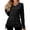 Black, variant on TIANZEN Women's Solid Color Long Sleeved V Neck Ruffled Loose T Shirt Top For /Summer Womens Athletic Wear