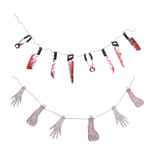 2 uds banderas decorativas de cuerda para decoraciones de Halloween
